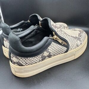 ASH Slip Ons Jordy Snakeskin Embossed Leather Platform Sneakers Womens 8.5 US